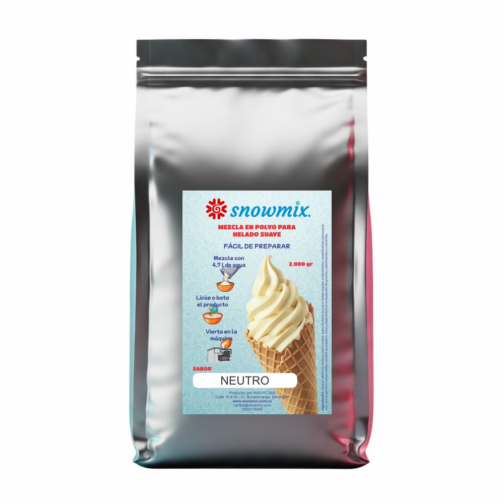 mezcla de helado suave neutro snowmix